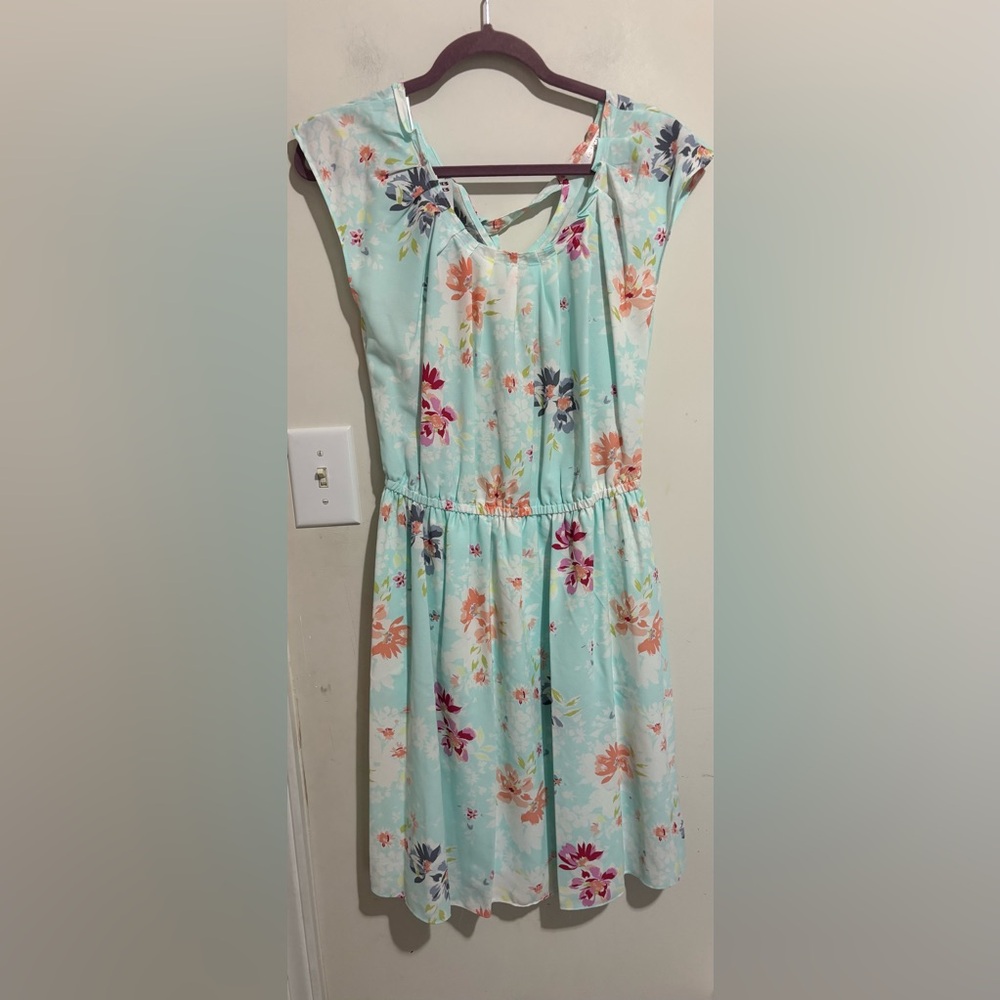 LC Lauren Conrad Dress with Floral Print in Light Blue